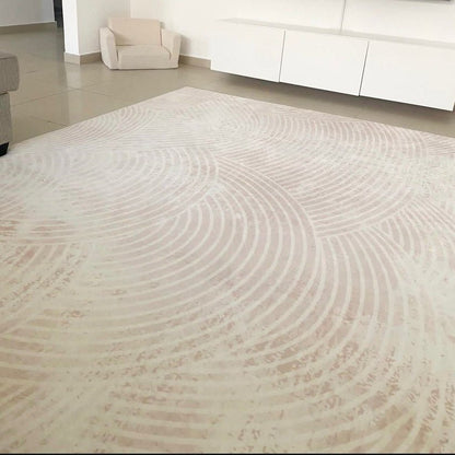 Ivory Arches patterned memory foam mat in a neutral home